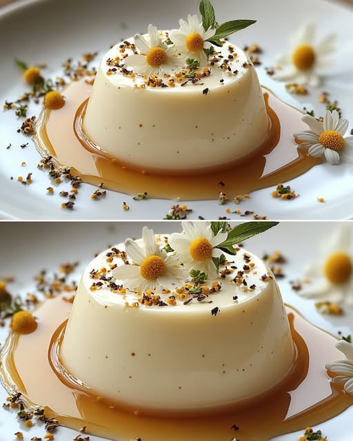 Panna Cotta alla Camomilla con Glassa al Miele
