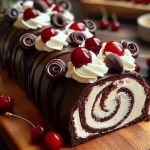 Elegante Torta Roll della Foresta Nera