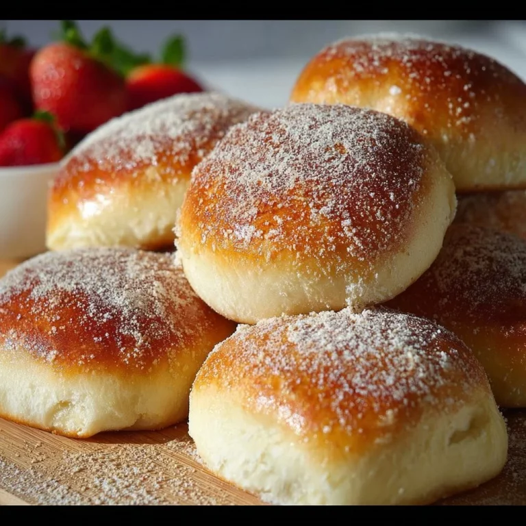 Buns ripieni di fragole con croccante su un piatto