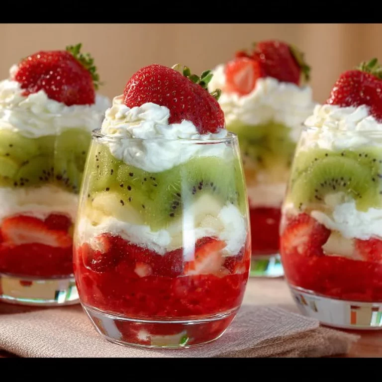 Coppe di Frutta con Kiwi e Fragole, un dessert fresco e colorato