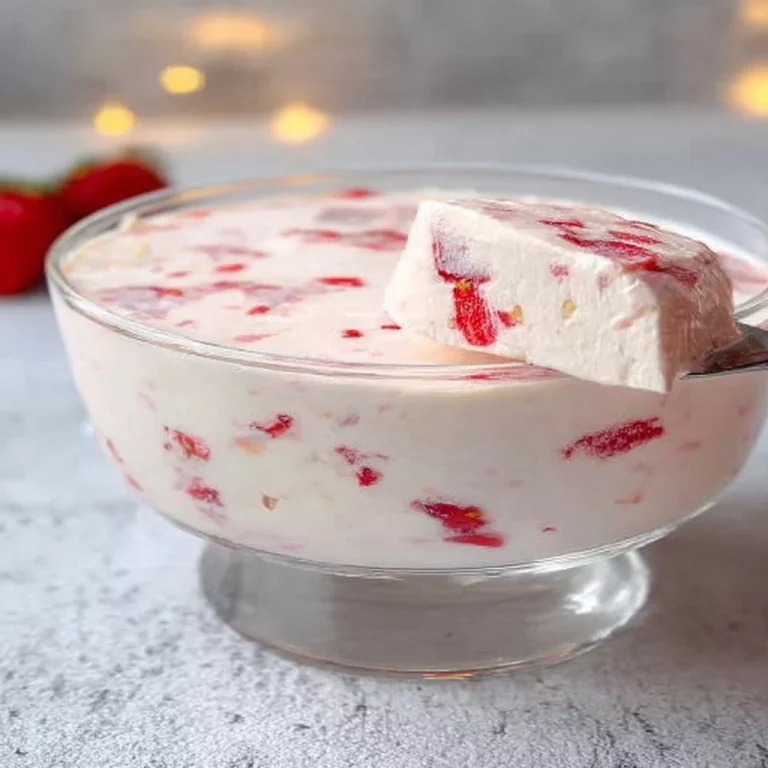 Gelato di Fragole artigianale servito in una coppa, decorato con fragole fresche.