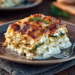 Piatto di Melanzane alla Parmigiana servito con basilico fresco