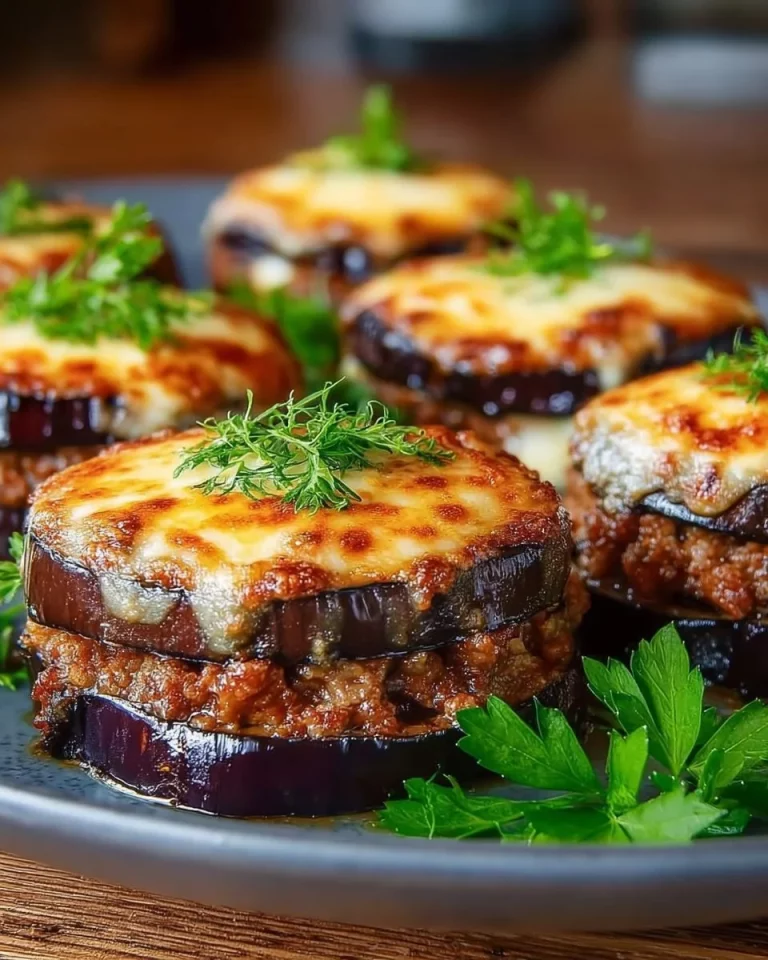 Melanzane ripiene decorate con ingredienti freschi e servite in un piatto