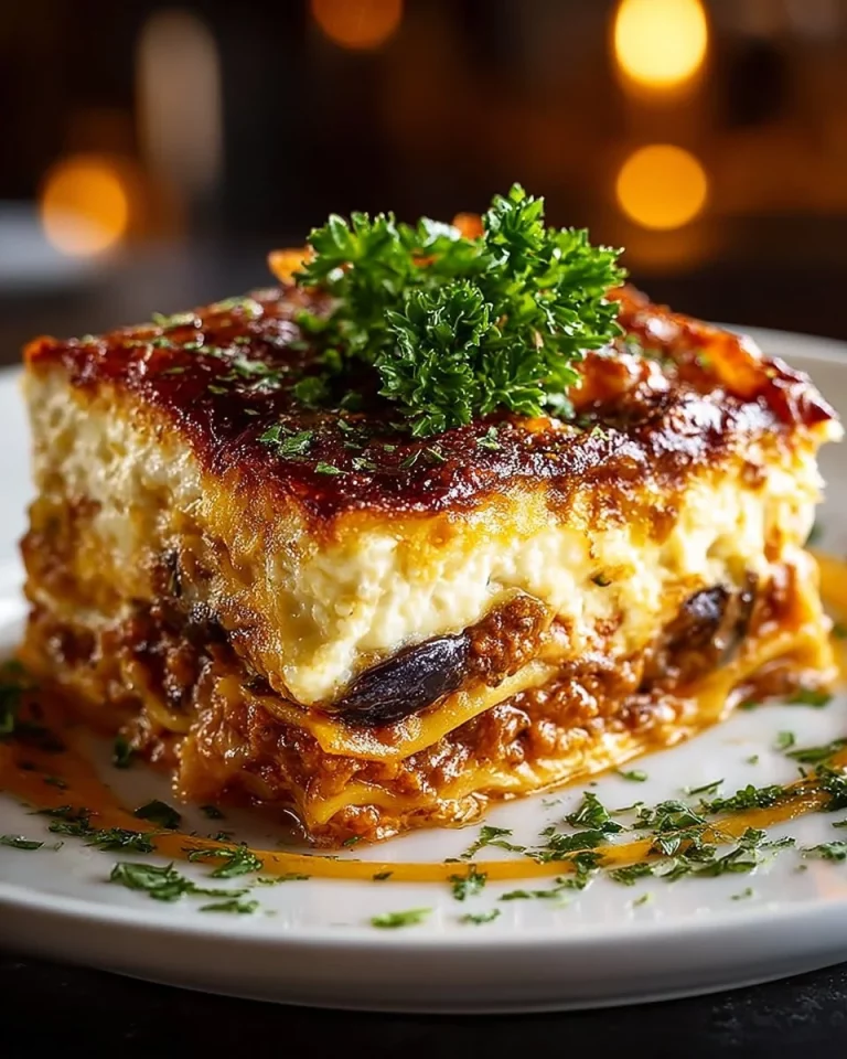 Piatto di Moussaka con melanzane e carne macinata