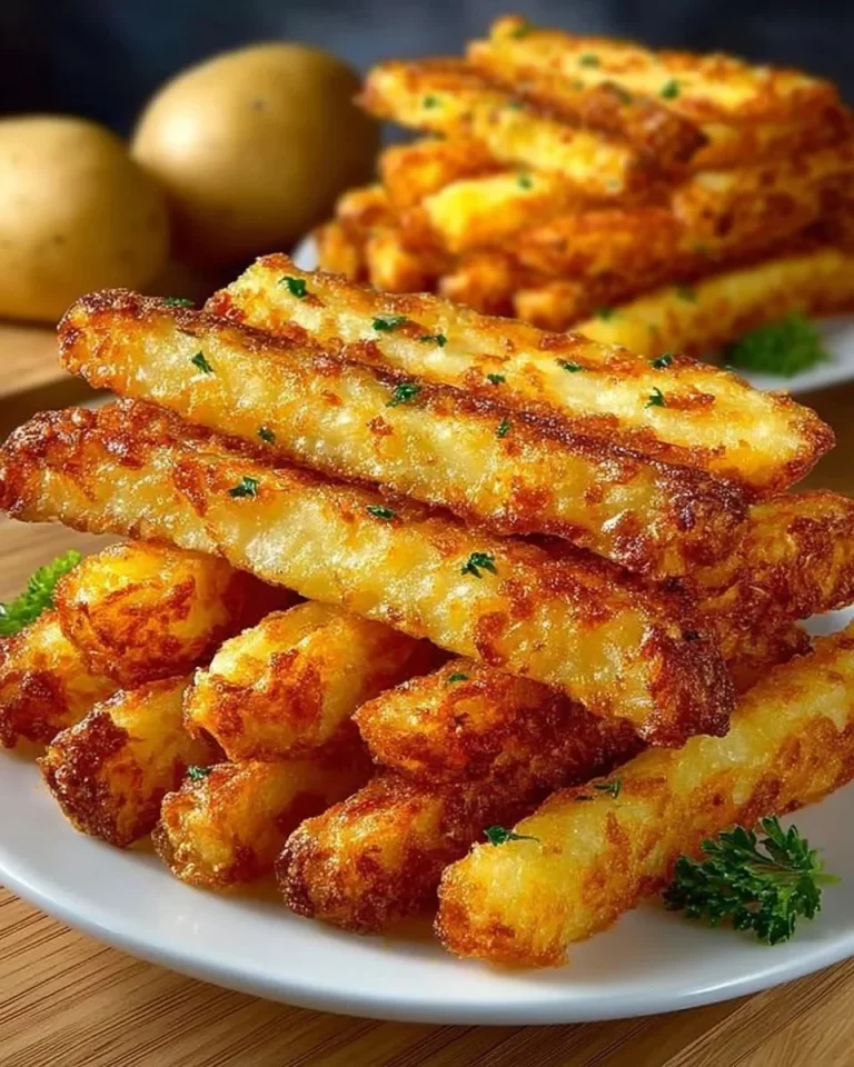 Patate fritte croccanti al formaggio affumicato servite in un piatto