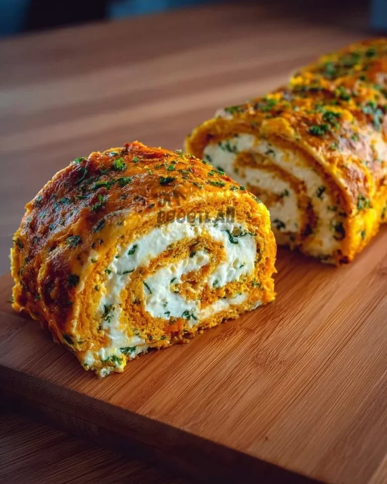 Rotolo di Carote con Ripieno Fuso, un piatto gustoso e colorato.