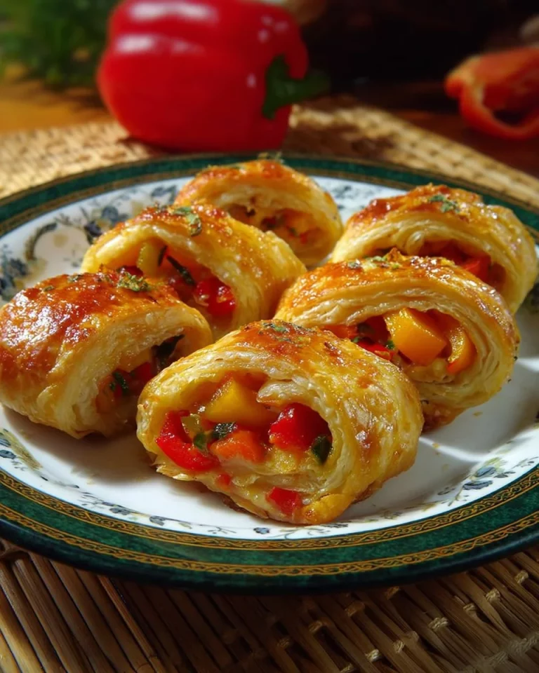 Rotolo di pasta sfoglia farcito con verdure fresche e colorate