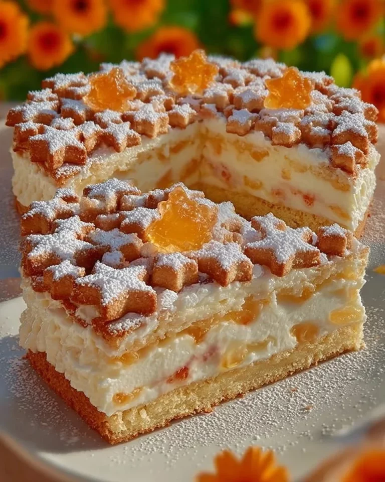 Torta di Pesche con crema fresca e dolce