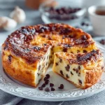 Fetta di Torta di Ricotta al Cacao decorata con cacao in polvere