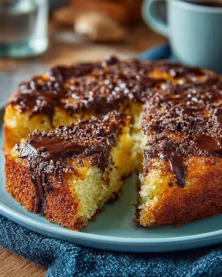 Torta di ricotta e cioccolato decorata con cacao e granella di nocciole.