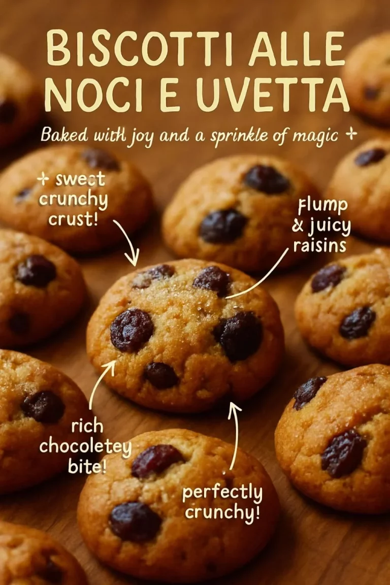 Biscotti alle noci e uvetta appena sfornati su un piatto