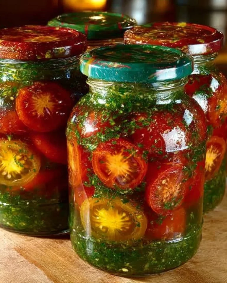 Barattoli di conserva di pomodori freschi in cucina