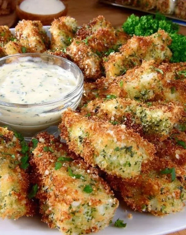 Fries di Zucchini al Formaggio appena sfornate e croccanti