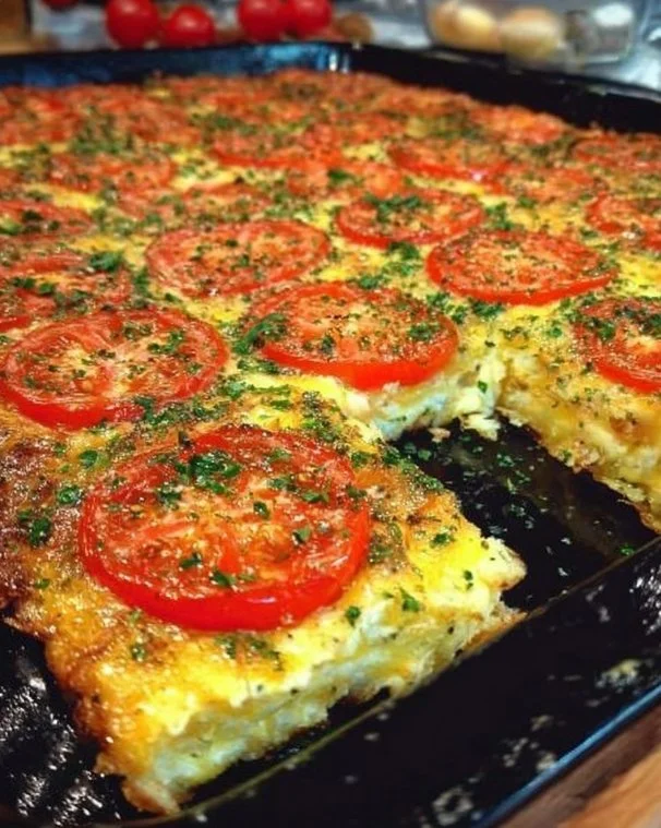 Frittata di Zucchine fresca e colorata servita su un piatto