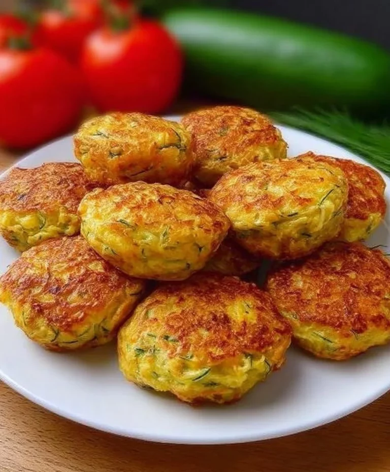 Polpette di zucchine dorate servite con salsa