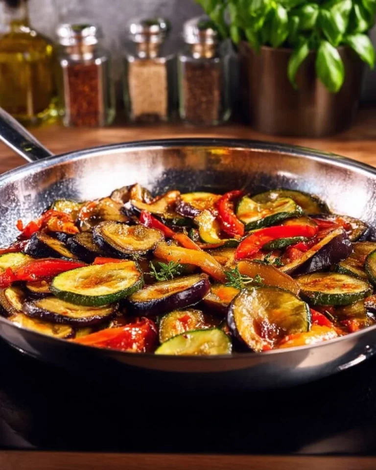 Melanzane e verdure fresche impiattate armoniosamente