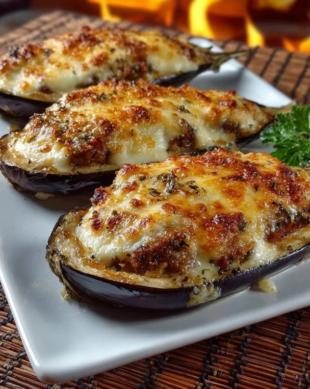 Melanzane ripiene farcite con ingredienti freschi e gustosi