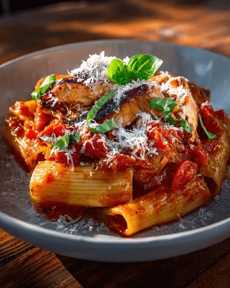 Pasta alla Norma con melanzane e pomodoro, un piatto tradizionale siciliano.