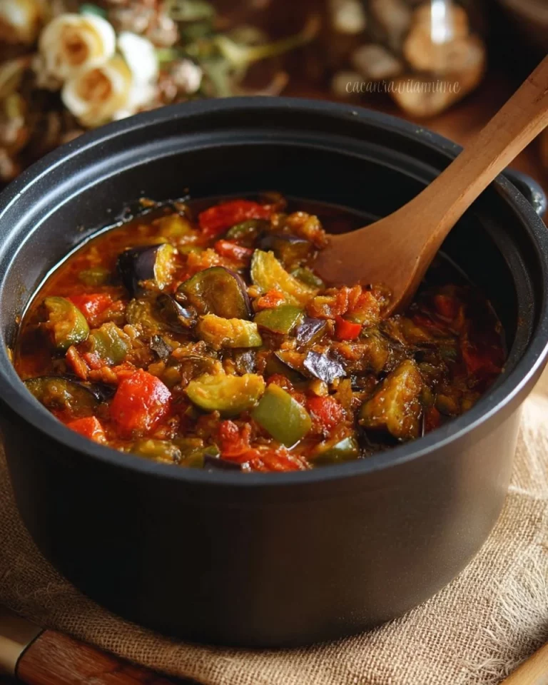Ratatouille classico con verdure fresche e colorate in un piatto