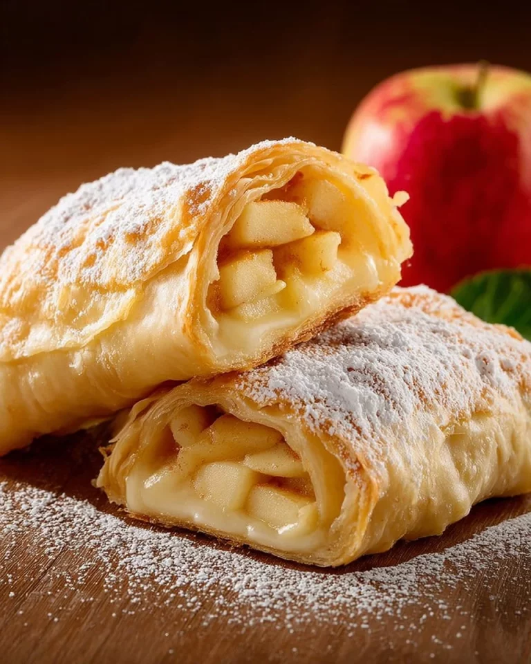 Strudel di Mela Semplice appena sfornato con mele fresche e pasta dorata