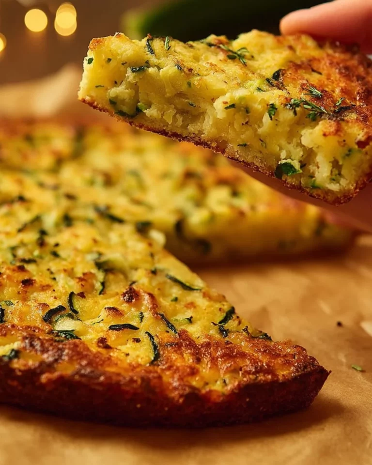 Frittata di zucchini appena sfornata con ingredienti freschi.