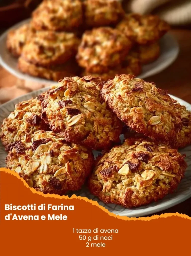 Biscotti di farina d'avena e mele fresche su un piatto elegante