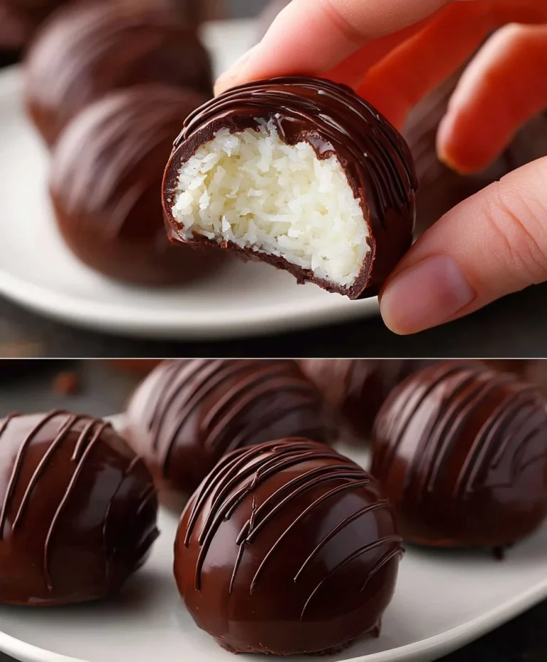 Bonbons di cocco ricoperti di cioccolato, dolci irrestistibili