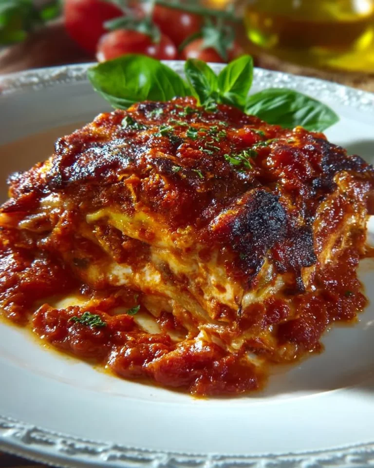 Melanzane alla Parmigiana Fritte servite in un piatto tradizionale