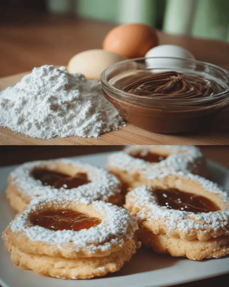 Biscotti Occhi di Bue farciti con marmellata su un piatto