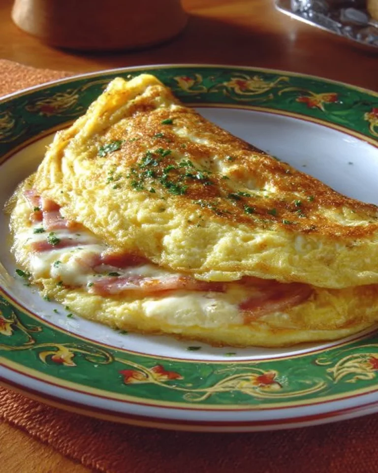 Omelette con prosciutto crudo e formaggio