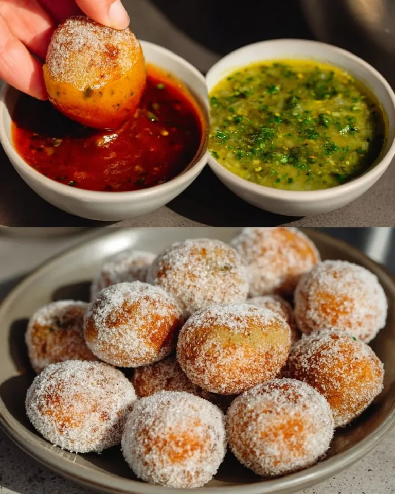 Patate nuove con mojos pronte per essere servite