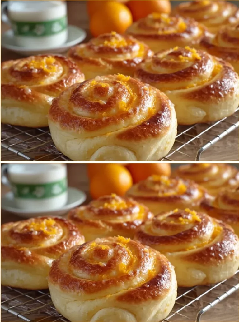 Girelle di Brioche all'Arancio appena sfornate con pelle di arancia candita