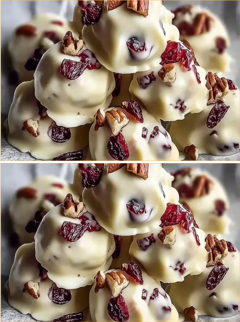Cluster di cioccolato bianco con ribes rossi e noci pecan