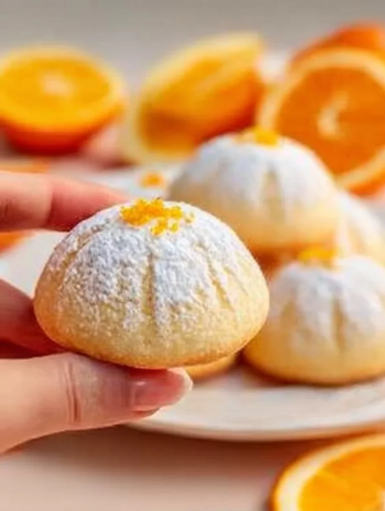Biscotti al succo d'arancia freschi e deliziosi su un piatto.