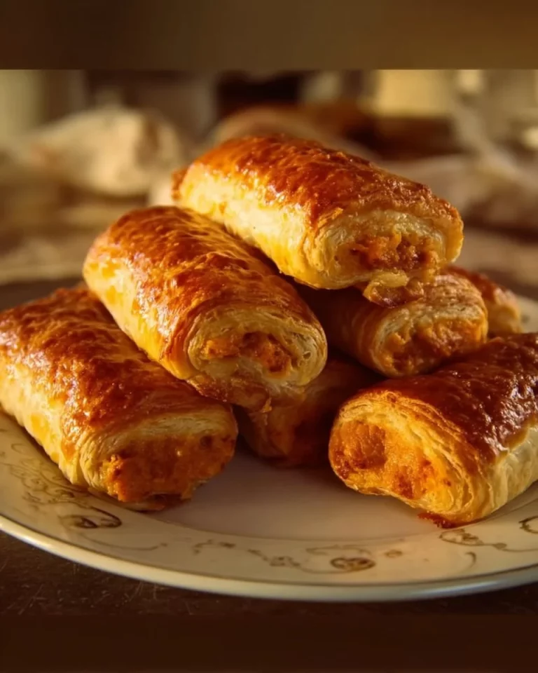 Rotoli di pasta sfoglia ripieni di pollo e verdure