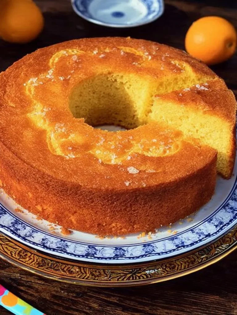 Torta Bundt all'Arancia decorata con arance fresche e zucchero a velo