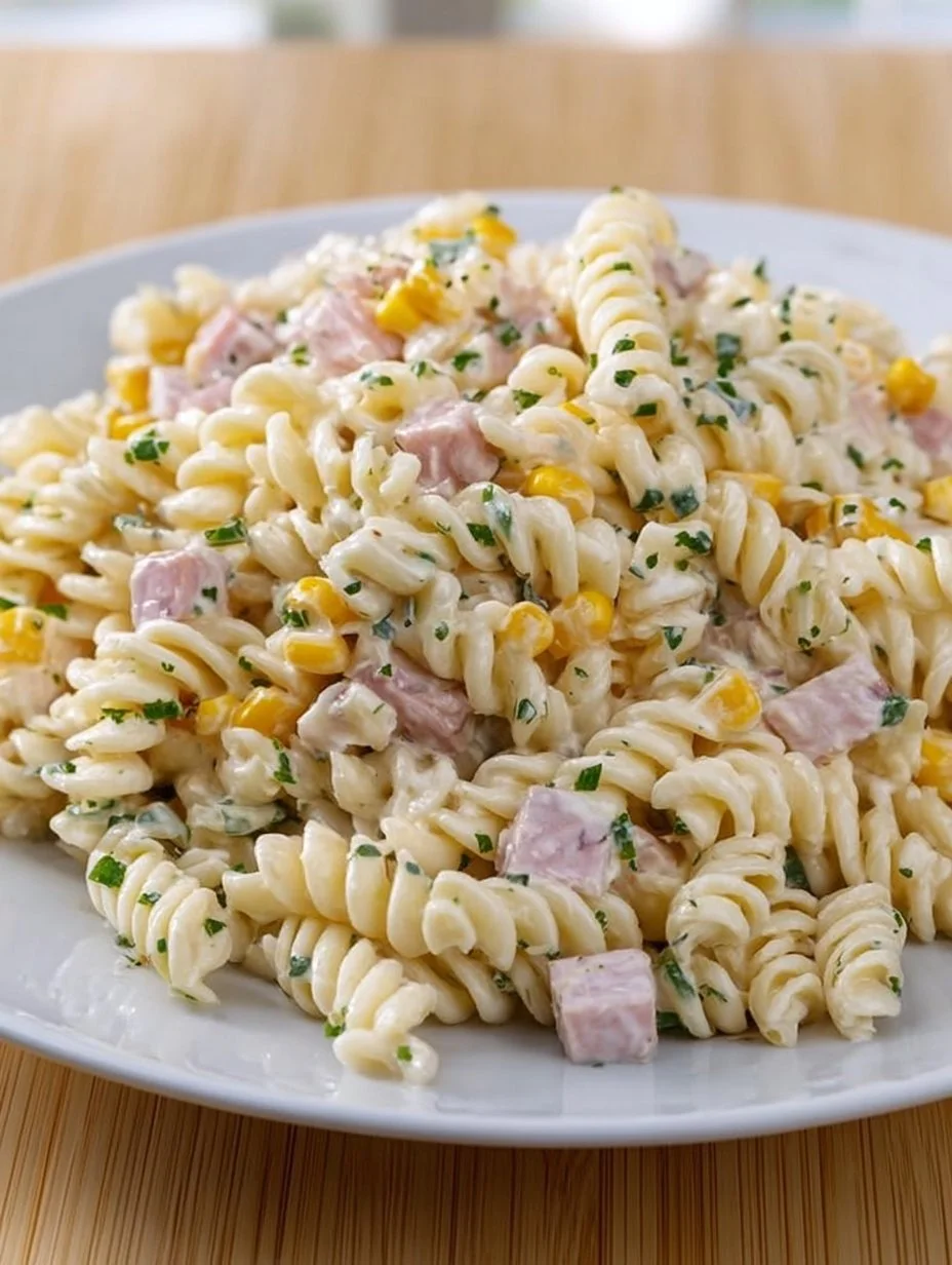 Insalata di Pasta con Prosciutto e Mais