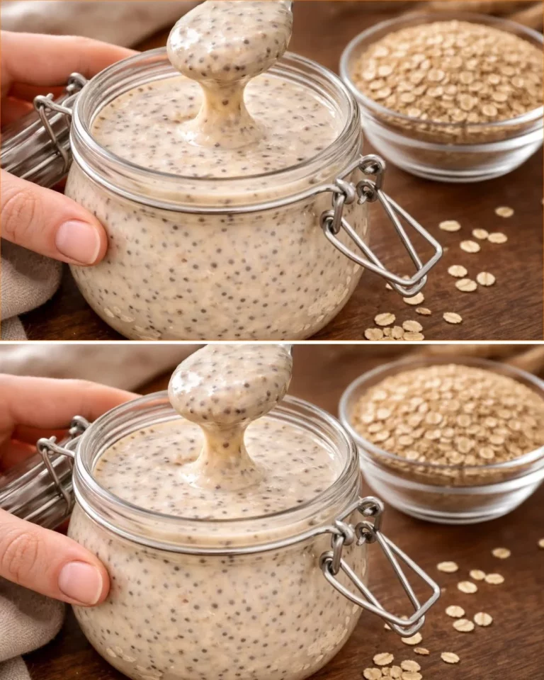 Yogurt di avena fatto in casa con semi di chia in una ciotola