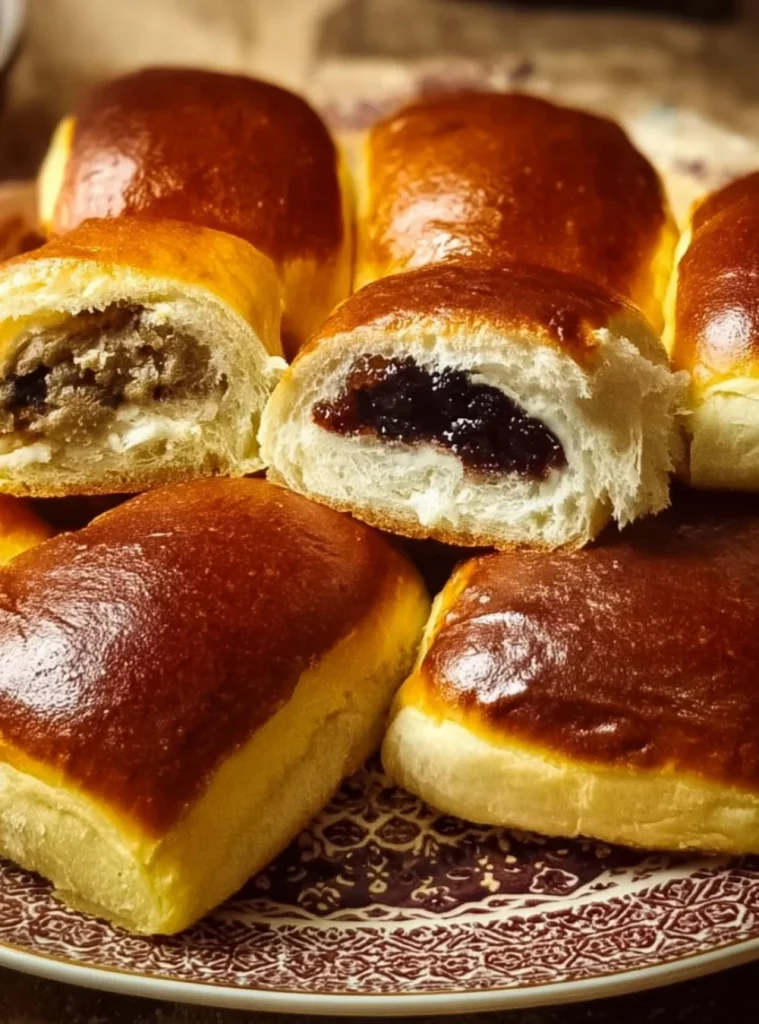 Brioche con tre ripieni differenti, foto di un dolce delizioso e invitante