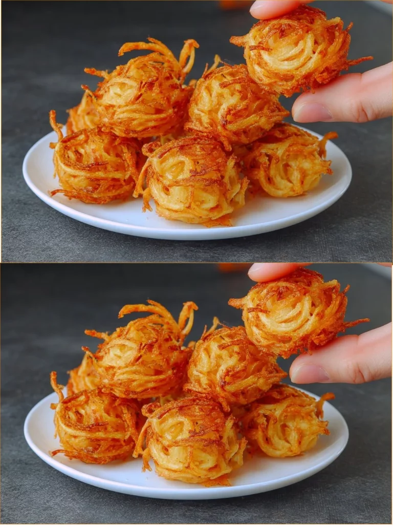 Croccante di patate dorato e croccante, pronto da servire