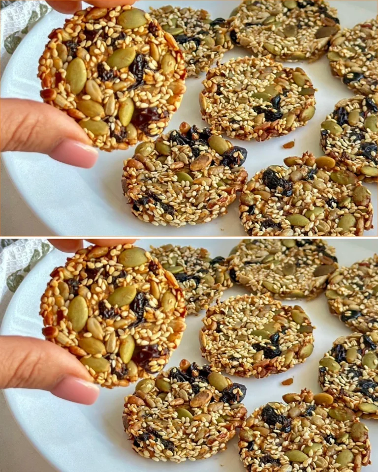 Biscotti di mele e semi appena sfornati su un piatto