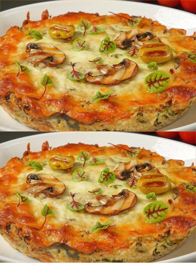 Casseruola di Quinoa e Funghi con ingredienti freschi e colorati.