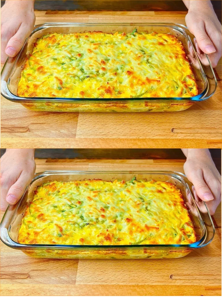 Cazuela di Zucchine con Formaggio e Panna appena sfornata