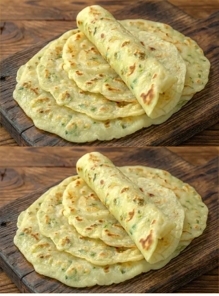 Flatbread all'aglio appena sfornato con condimenti aromatici.