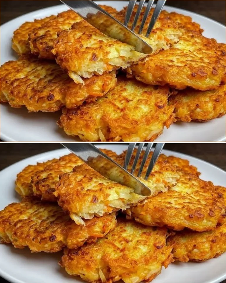Frittelle di cavolo croccanti e dorate servite su un piatto