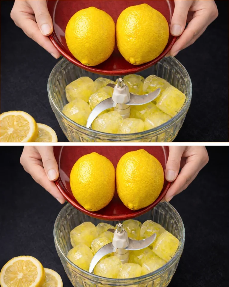 Bottiglia di Limoncello con cubetti di limone freschi.