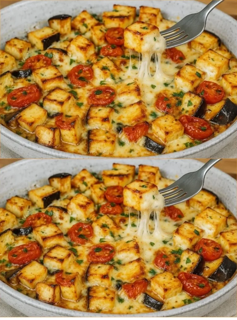 Melanzane al forno con formaggio e pomodoro