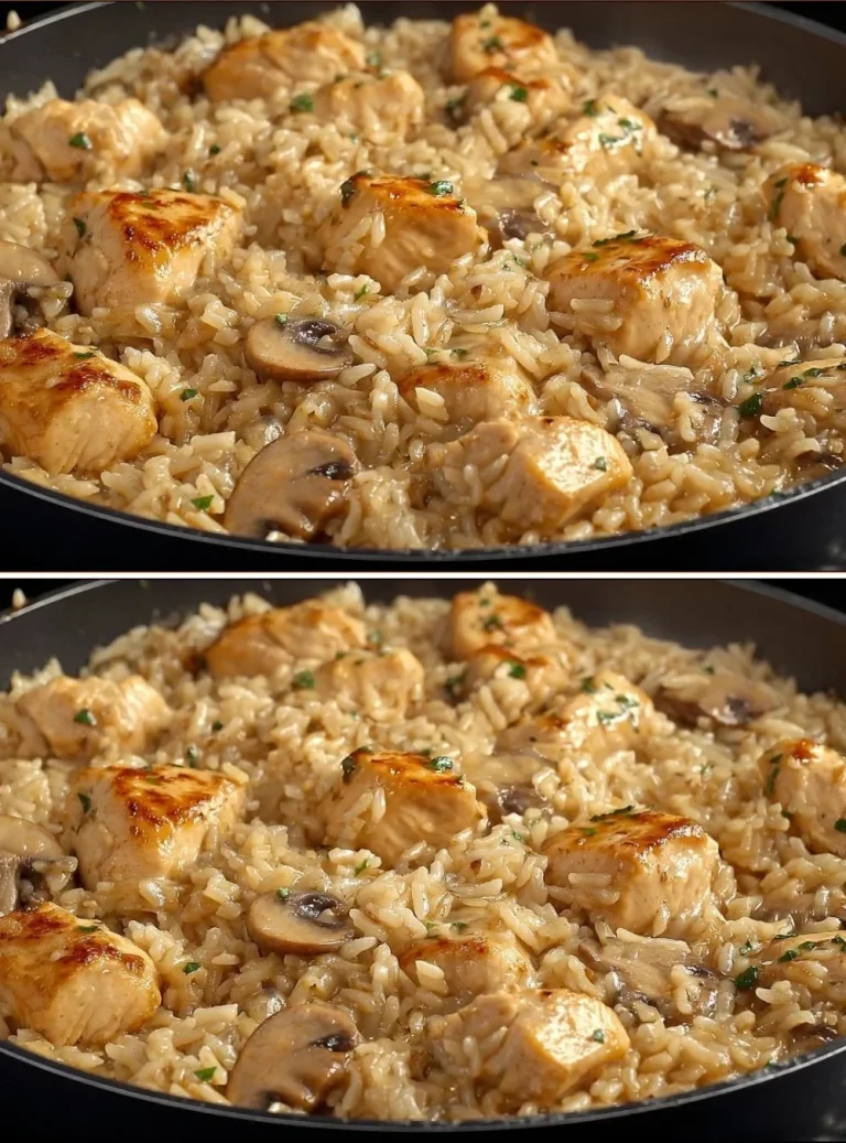 Piatto di Risotto di Pollo garnito con erbe fresche
