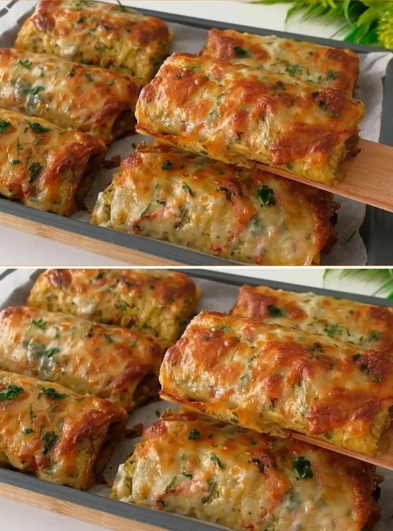 Roll di Patate e Pollo serviti su un piatto decorato