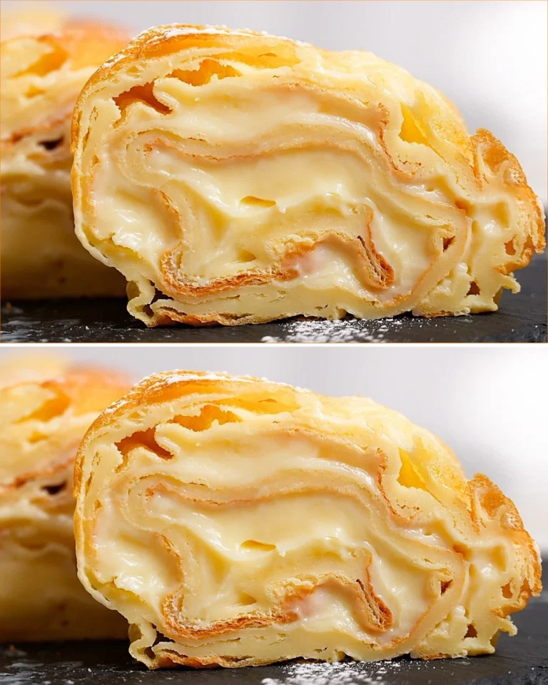 Roulade con crema pasticcera decorato con frutta fresca